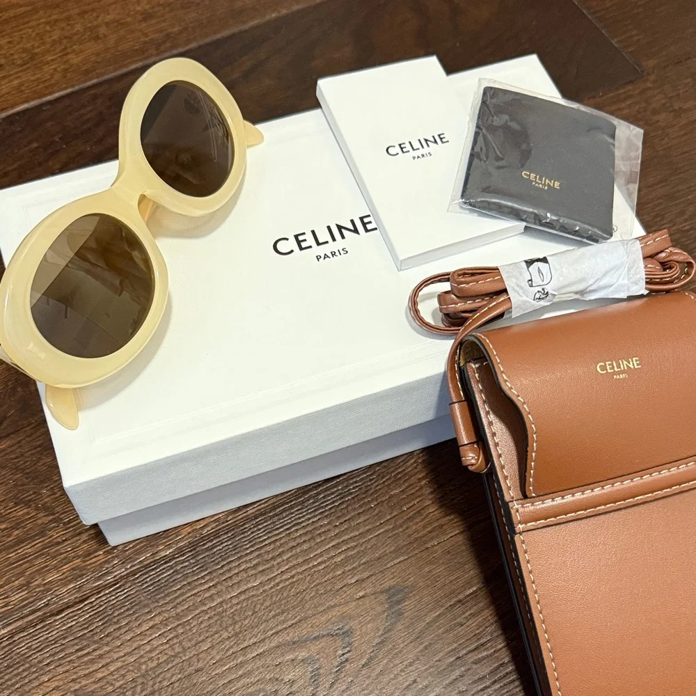 Celine Pale Yellow Oval Sunglasses